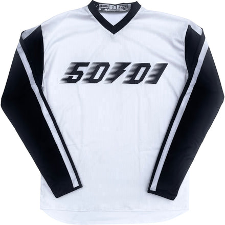 50to01 YOUTH - HIGHLINE MTB LONGSLEEVE JERSEY WHITE / BLACK