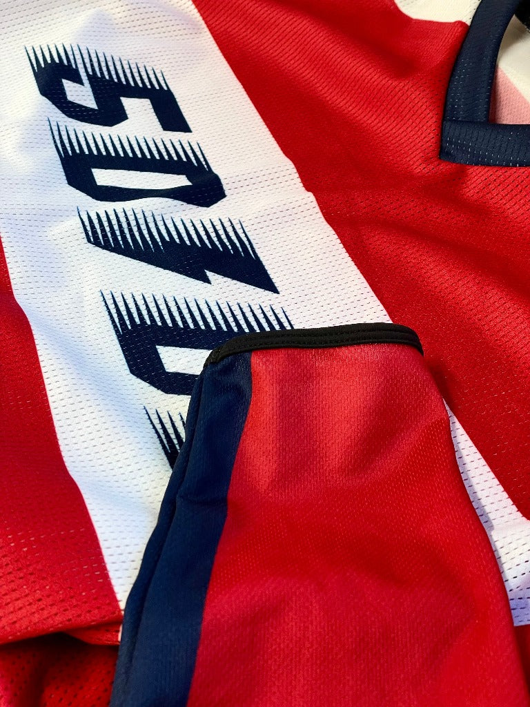 50to01 YOUTH - HIGHLINE MTB LONGSLEEVE JERSEY RED / NAVY