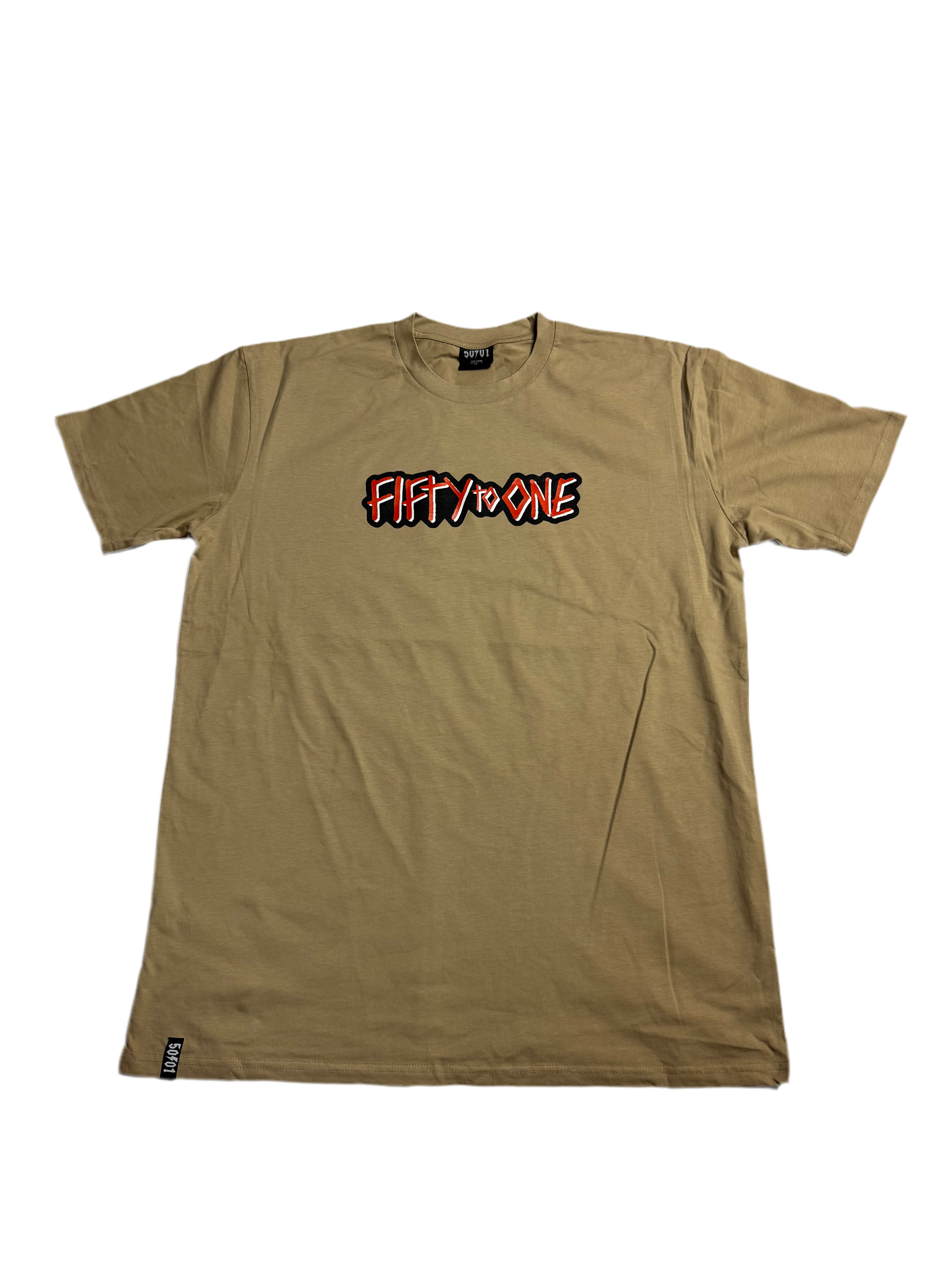 50to01 - SCRIPT TEE TAN