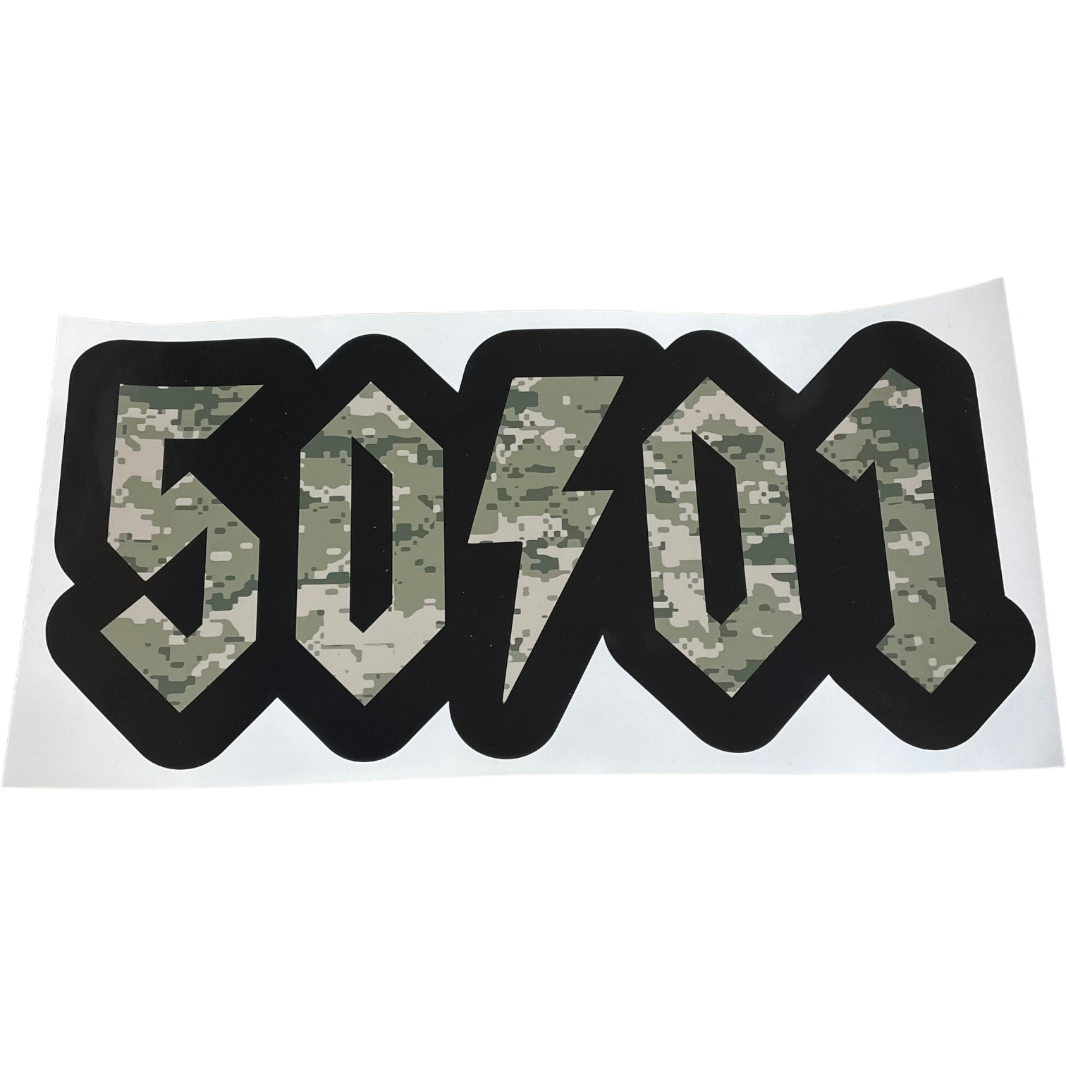 50to01 OG LOGO STICKER DIGI CAMO BLACK KHAKI