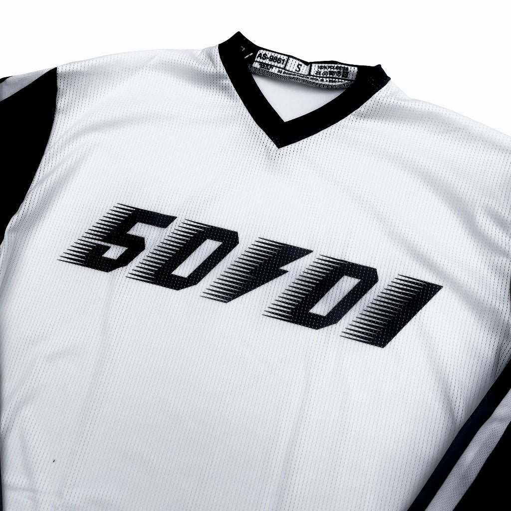 50to01 YOUTH - HIGHLINE MTB LONGSLEEVE JERSEY WHITE / BLACK