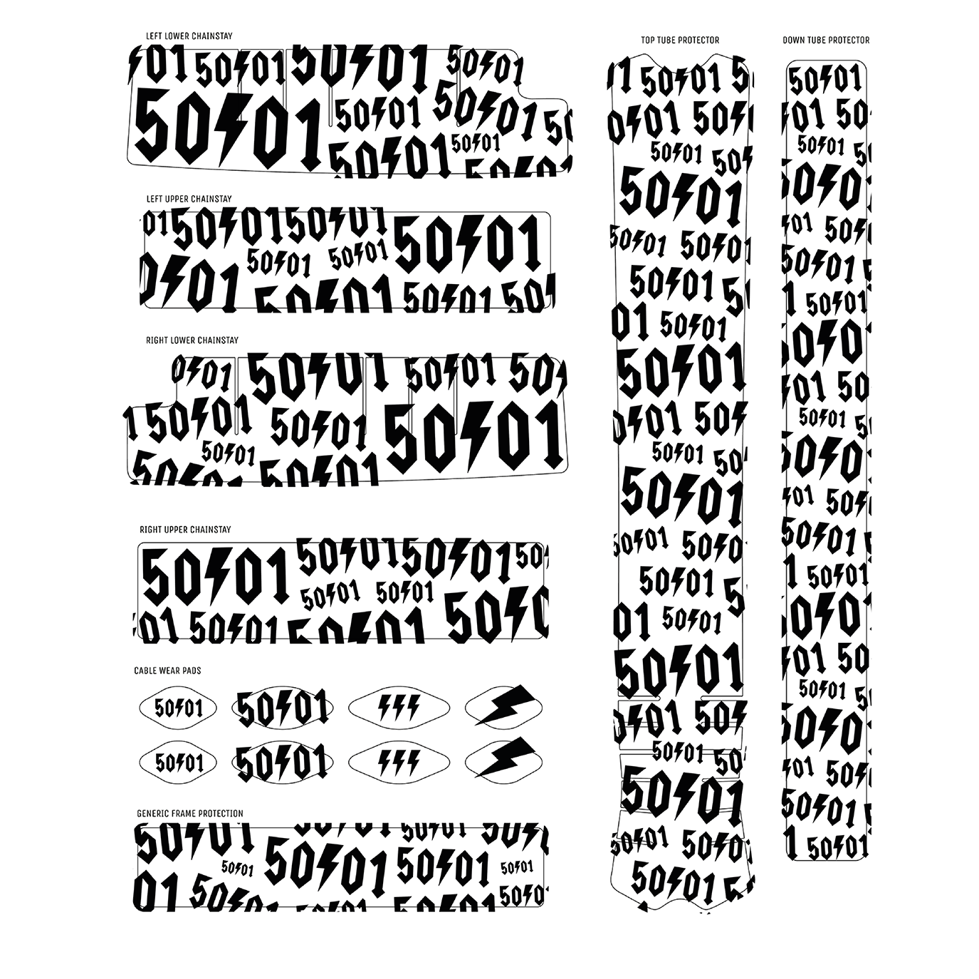 50to01 - LOGO FRAME DECAL KIT CLEAR