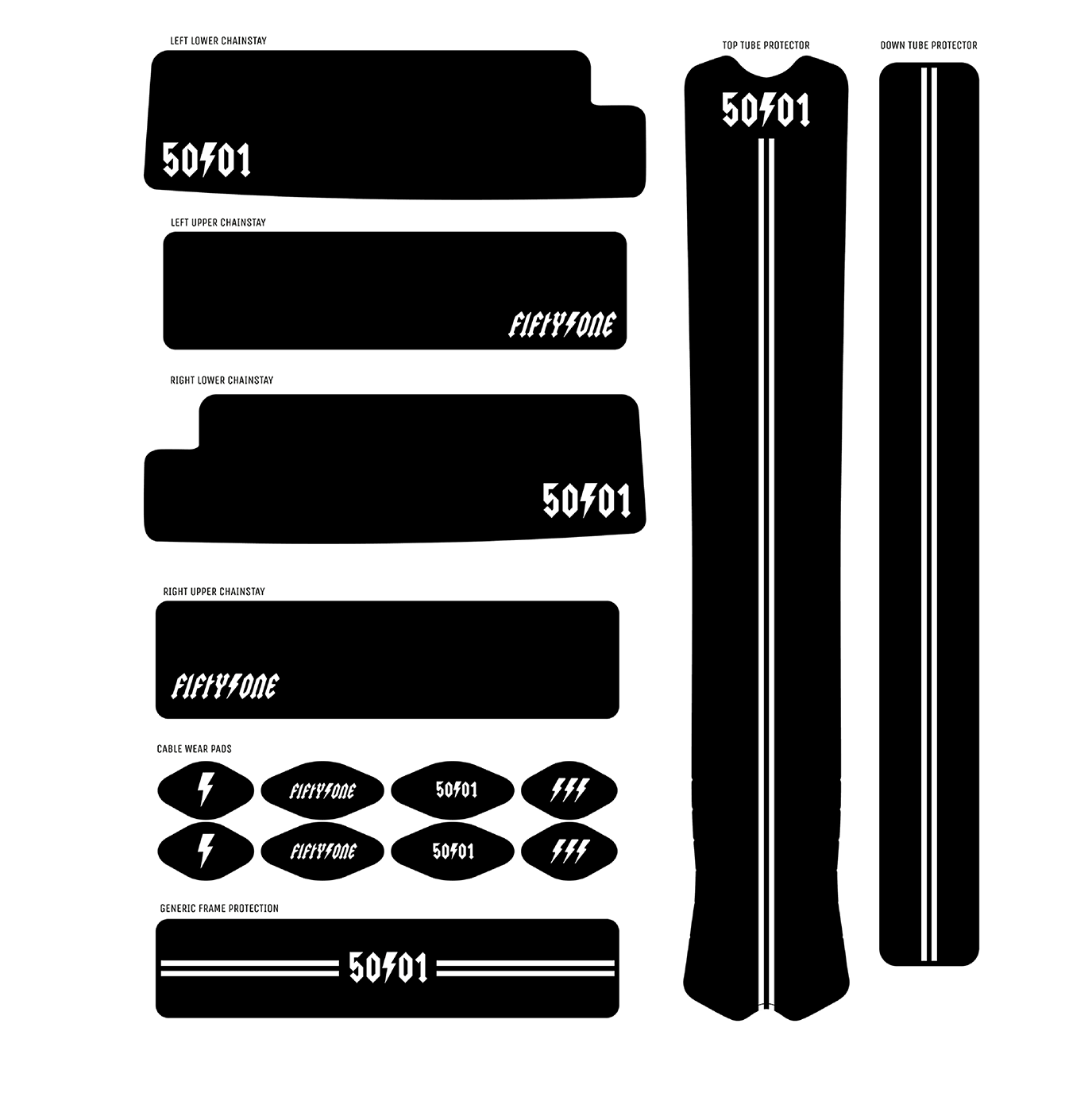 50to01 - STRIPE DECAL KIT BLACK / WHITE