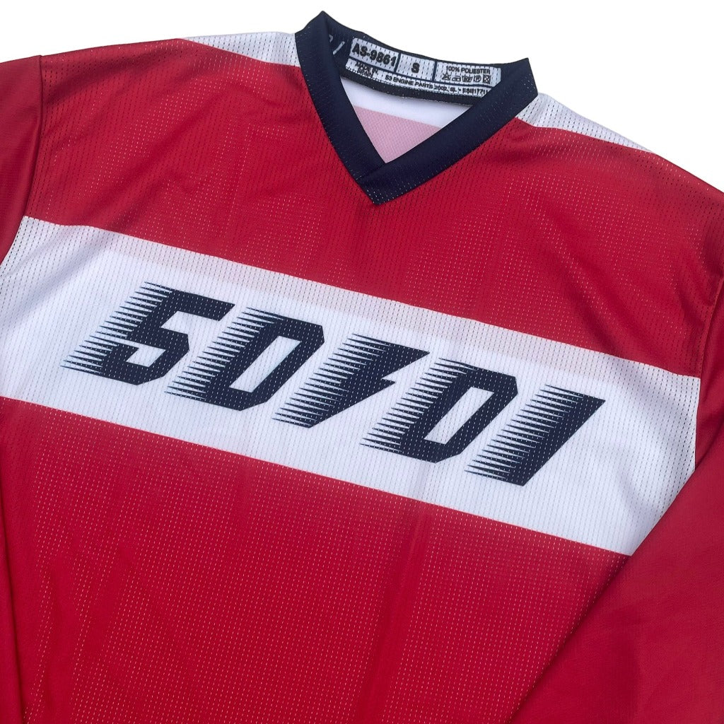 50to01 - HIGHLINE MTB LONGSLEEVE JERSEY RED / NAVY