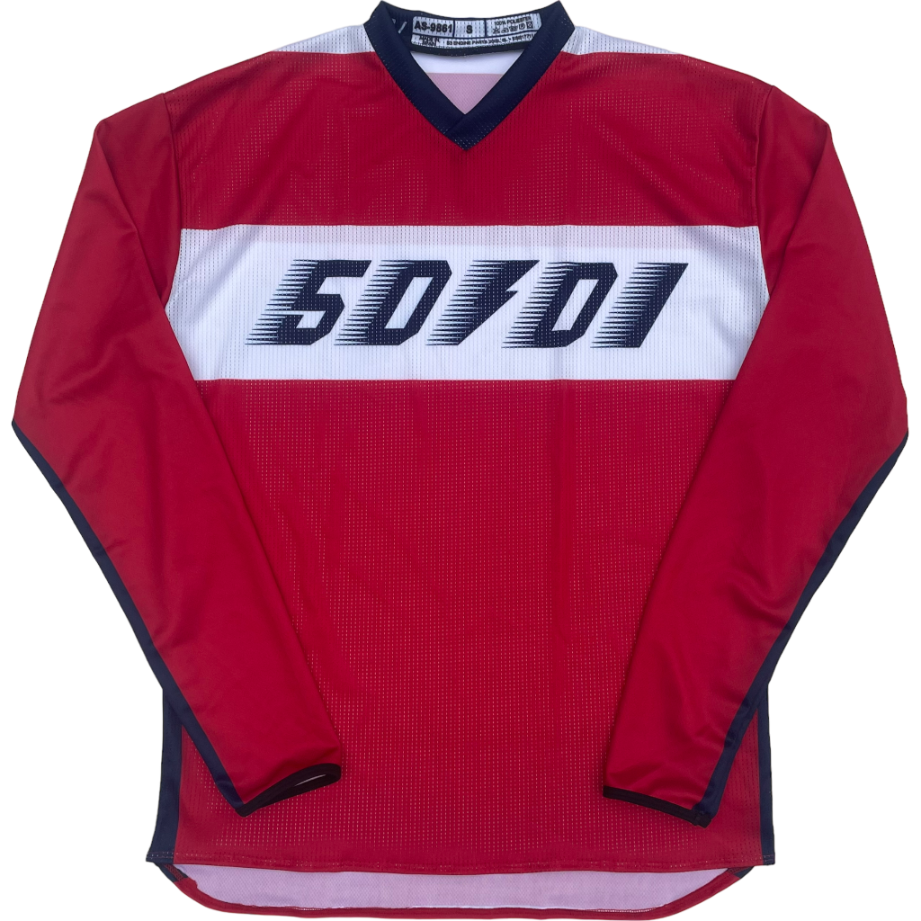 50to01 - HIGHLINE MTB LONGSLEEVE JERSEY RED / NAVY