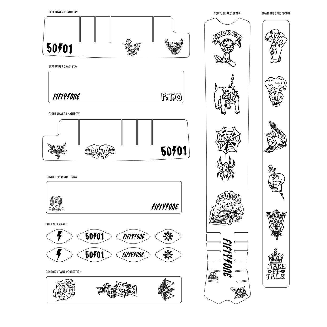 50to01 - FLASH FRAME DECAL KIT CLEAR