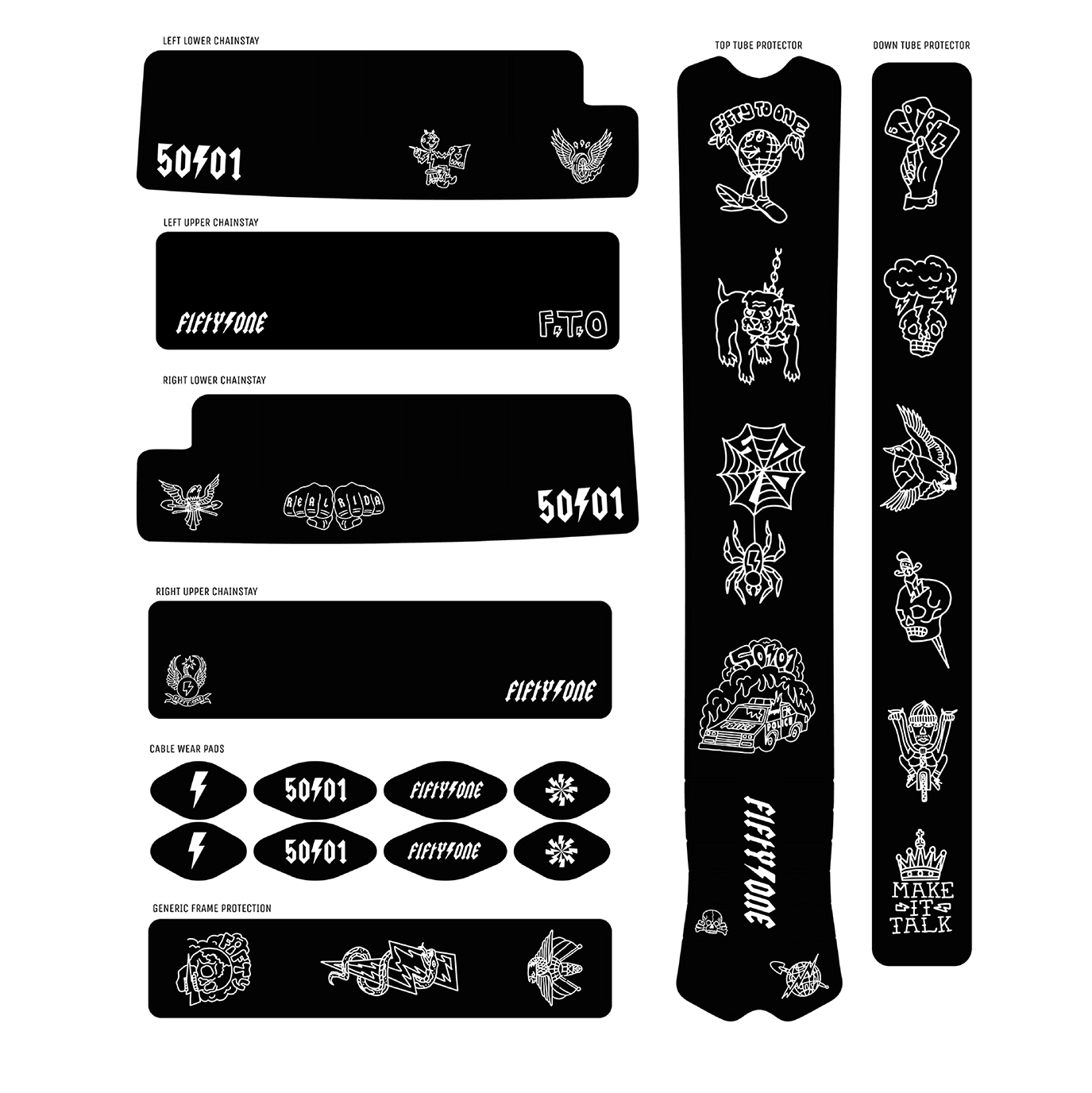 50to01 - FLASH DECAL KIT BLACK / WHITE
