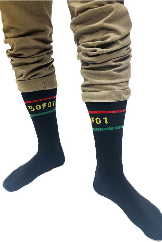 50to01 - Chilla Stripe Socks - Black