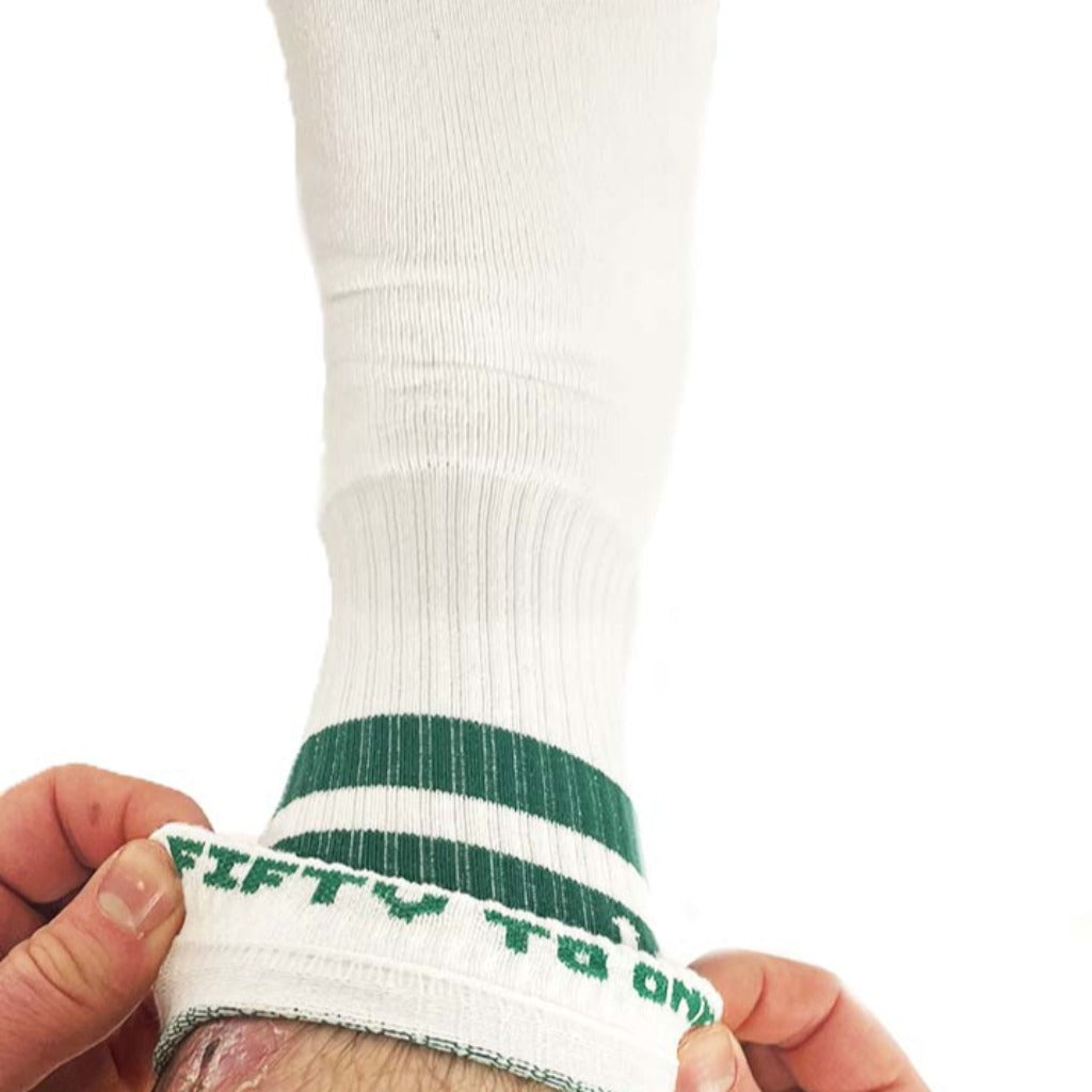 50to01 - Racing Stripe Socks - White/Green