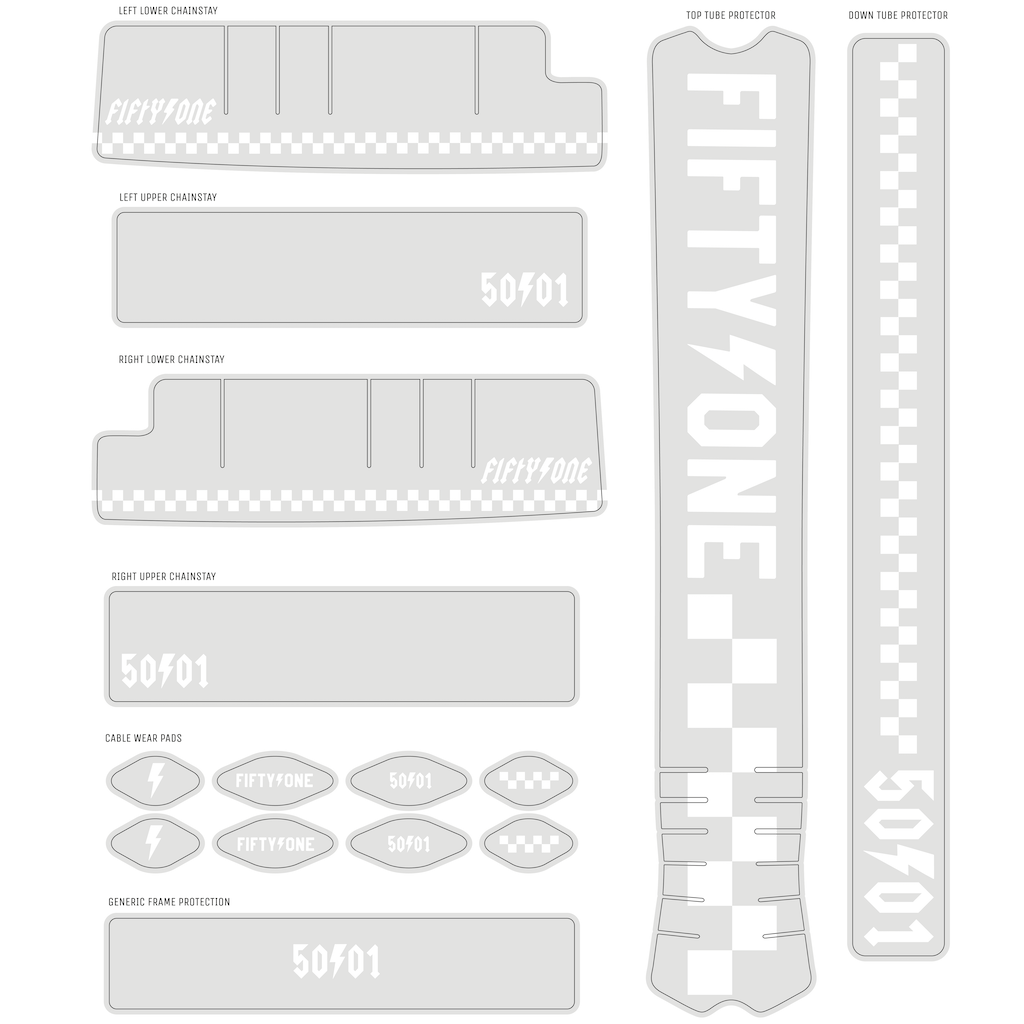 50to01 - CHECKER DECAL KIT CLEAR / WHITE