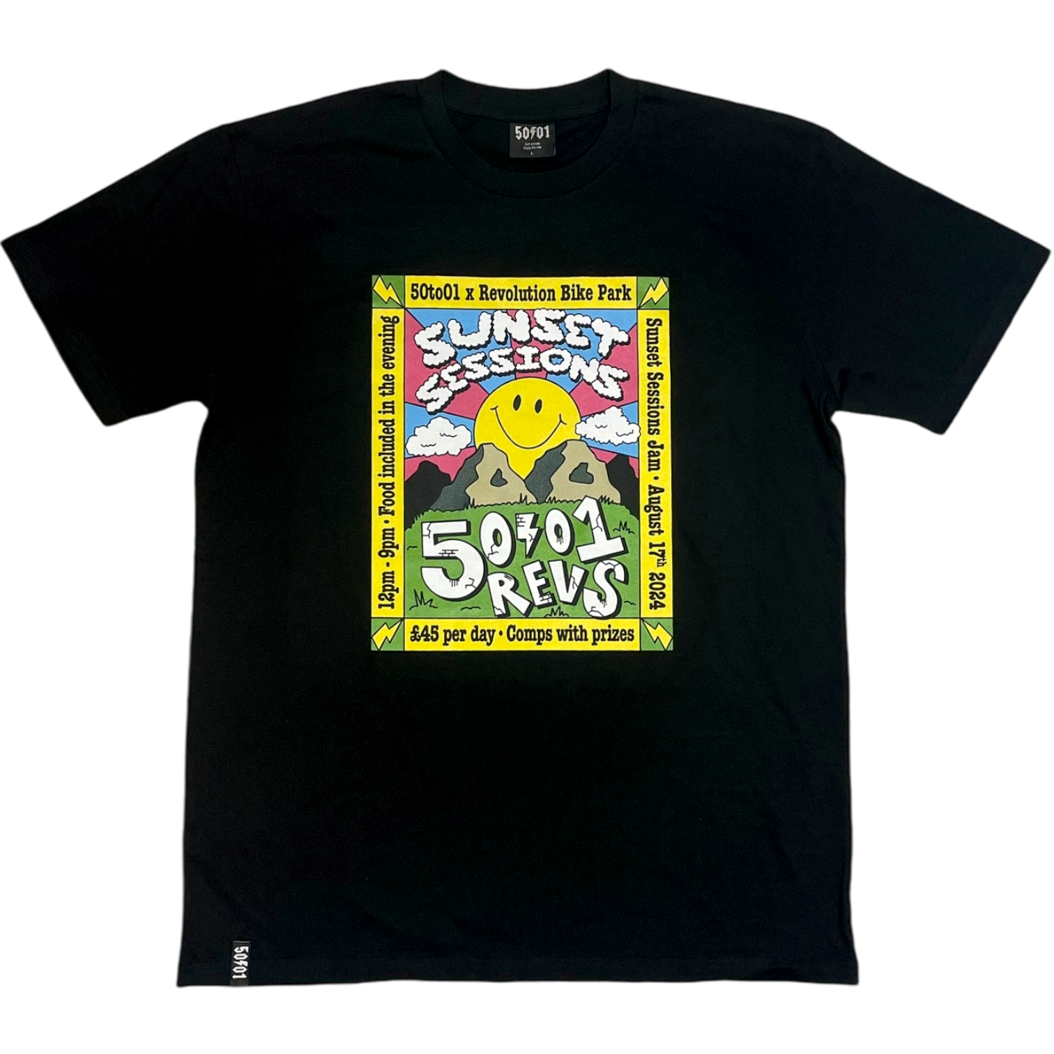 50to01 x REVOLUTION BIKE PARK - SUNSET SESSIONS T-SHIRT BLACK