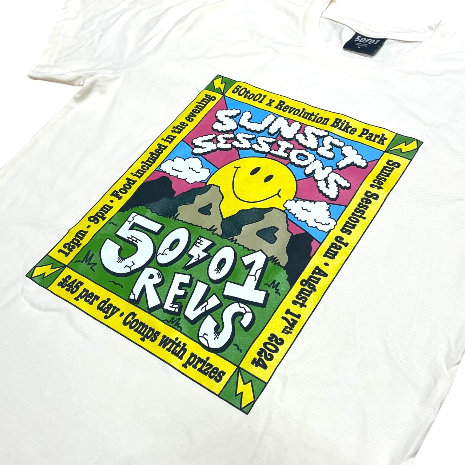 50to01 x REVOLUTION BIKE PARK - SUNSET SESSIONS T-SHIRT ECRU