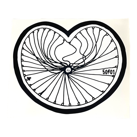 50to01 - WHEEL LOVE STICKER BLACK / WHITE