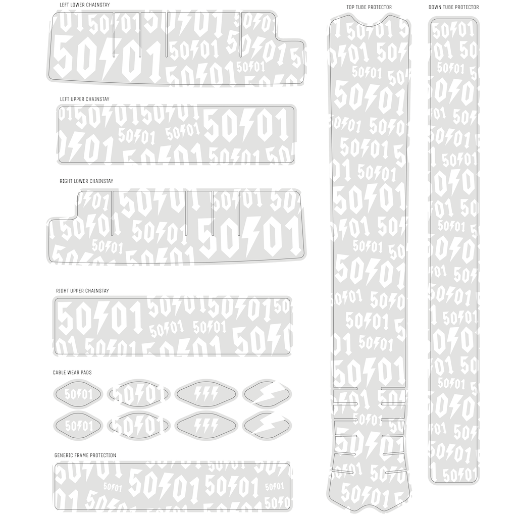 50to01 - LOGO DECAL KIT CLEAR / WHITE