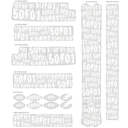 50to01 - LOGO DECAL KIT CLEAR / WHITE