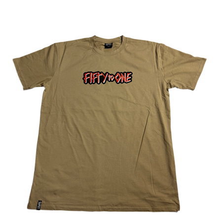 50to01 - SCRIPT TEE TAN