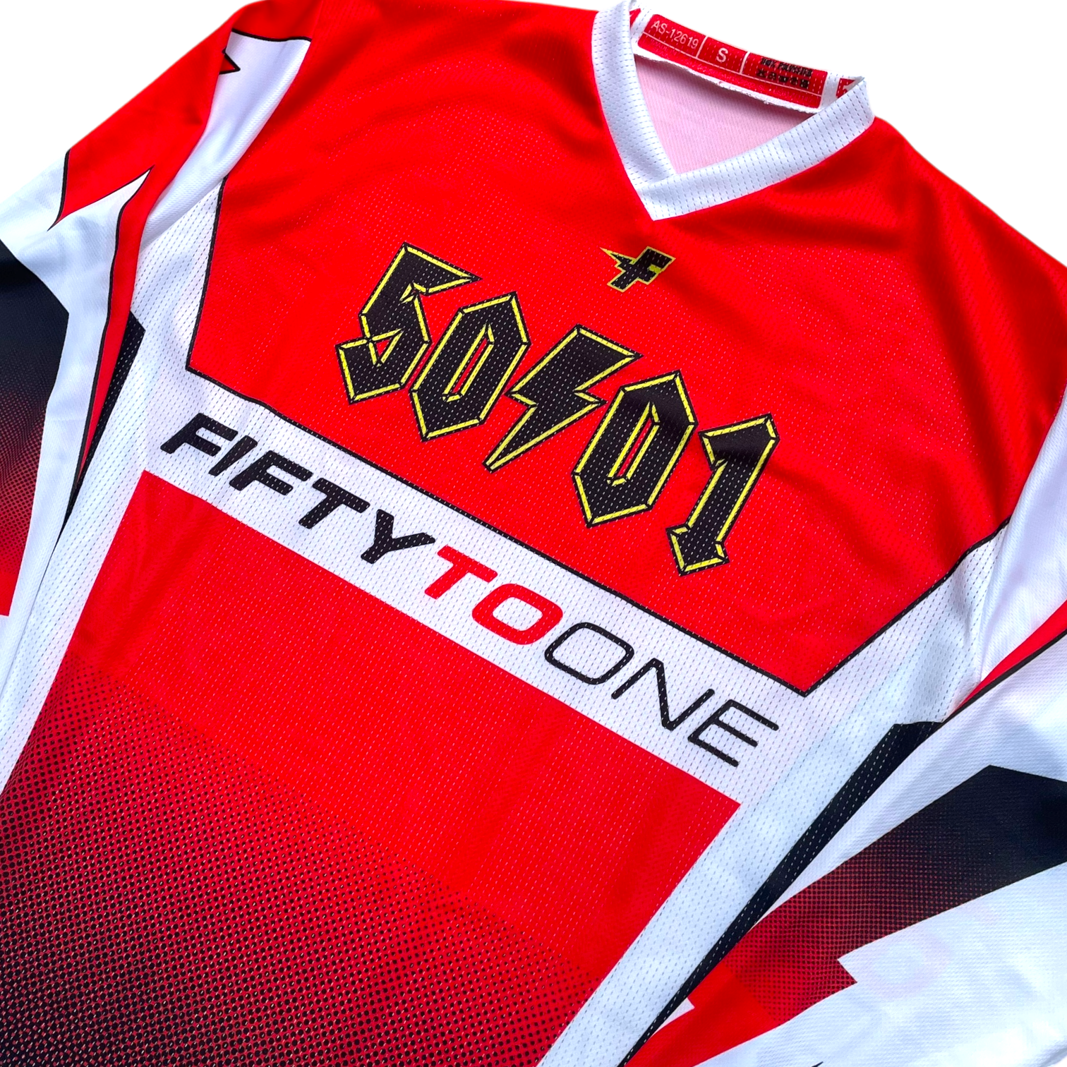 50to01 - FACTORY MTB LONGSLEEVE JERSEY WHITE / RED