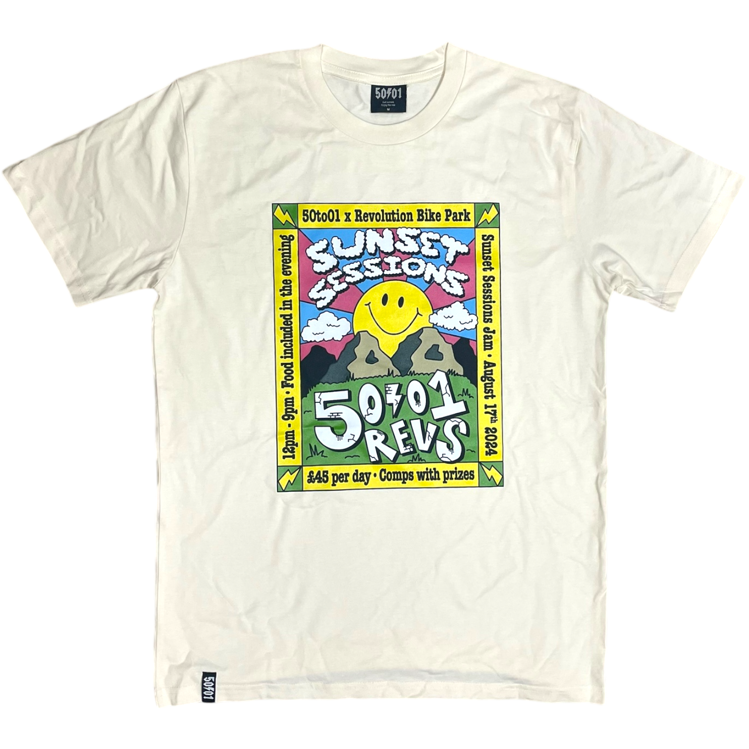 50to01 x REVOLUTION BIKE PARK - SUNSET SESSIONS T-SHIRT ECRU