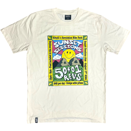 50to01 x REVOLUTION BIKE PARK - SUNSET SESSIONS T-SHIRT ECRU