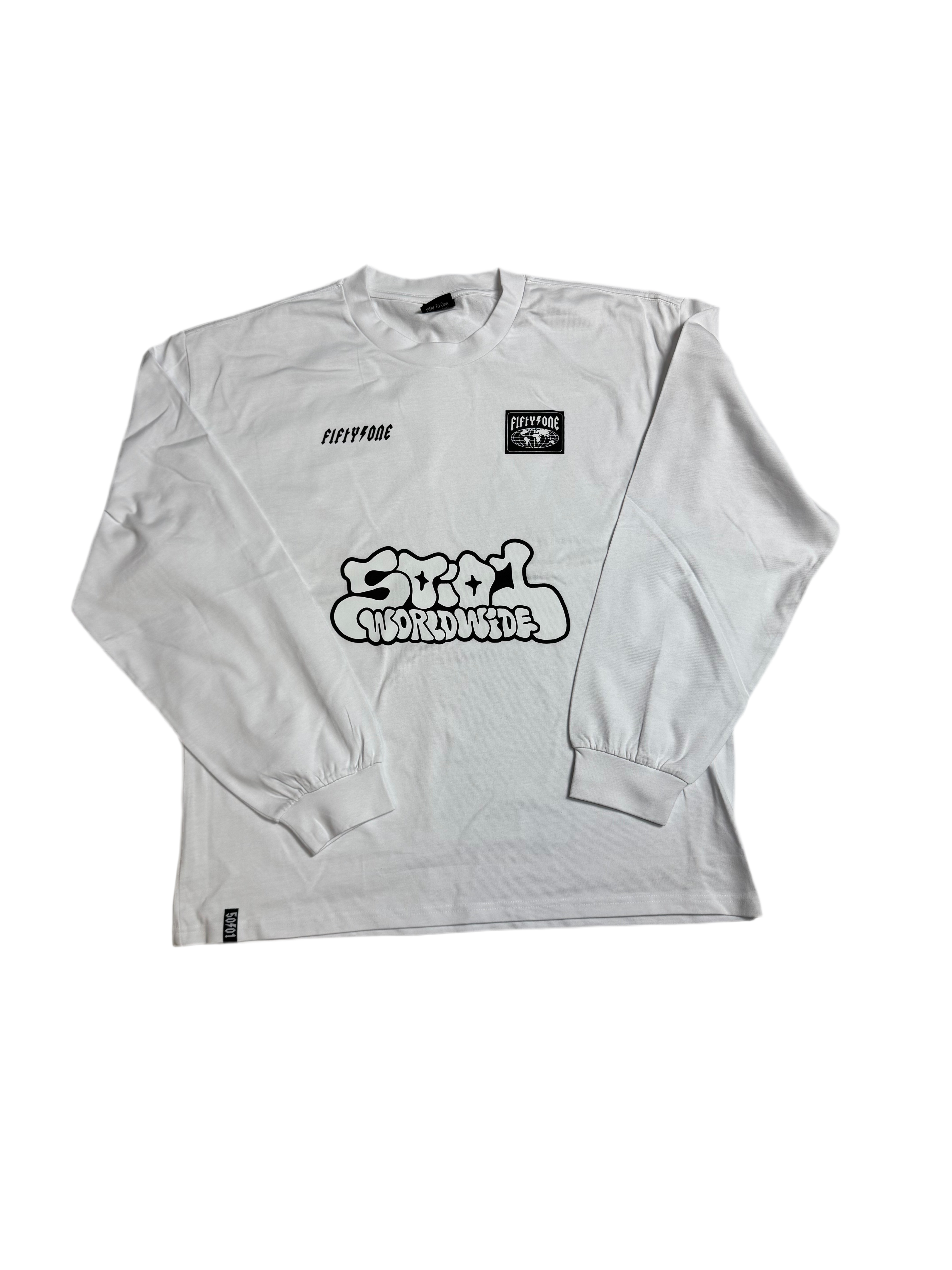 50to01 - TRAINING LONG SLEEVE WHITE