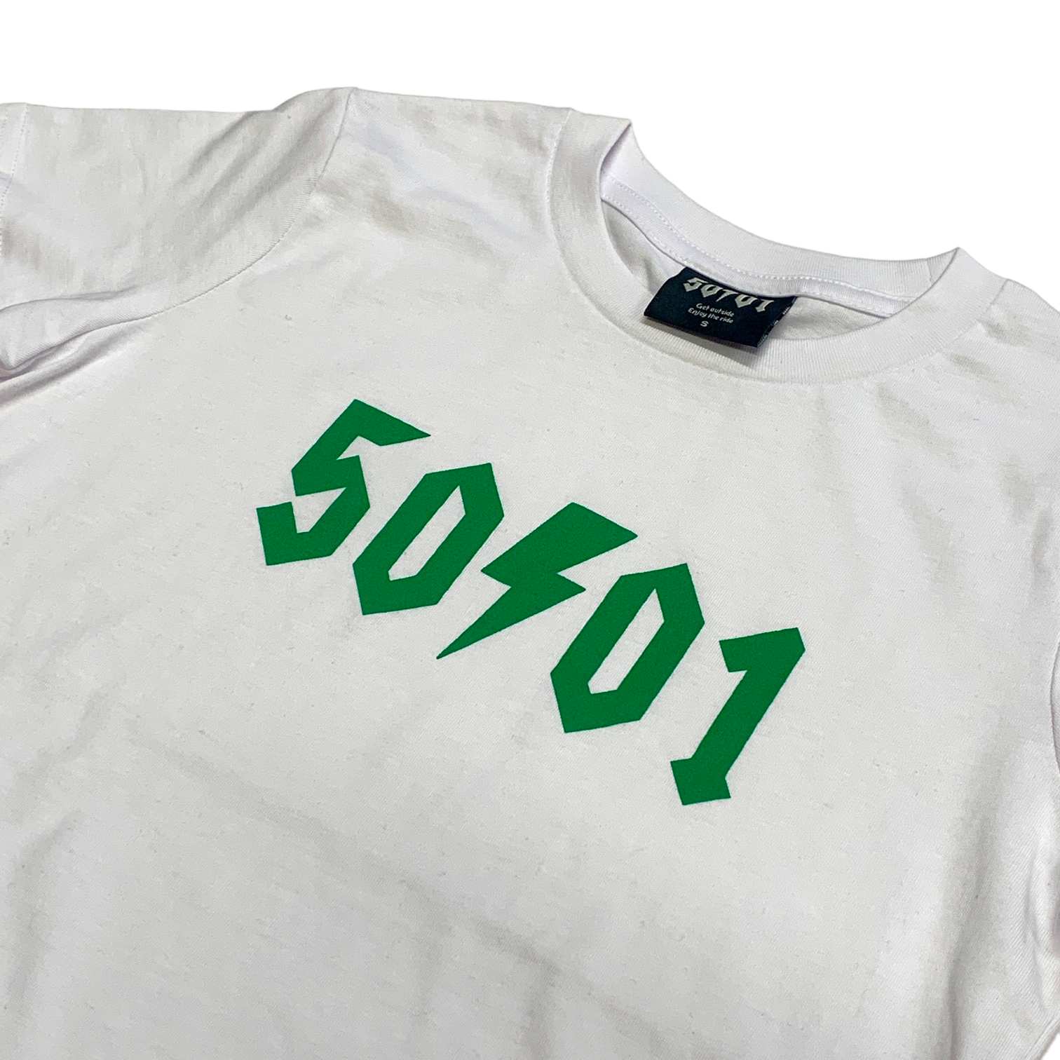 50to01 YOUTH - LOGO T-SHIRT WHITE / GREEN