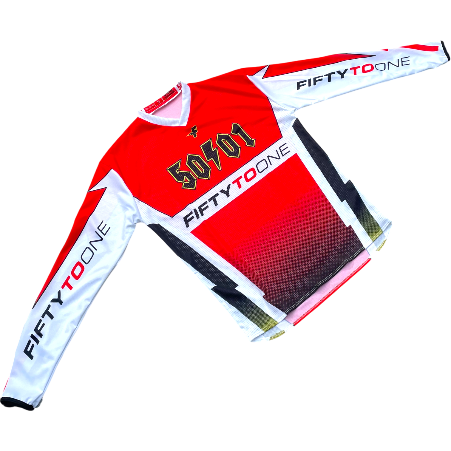 50to01 - FACTORY MTB LONGSLEEVE JERSEY WHITE / RED