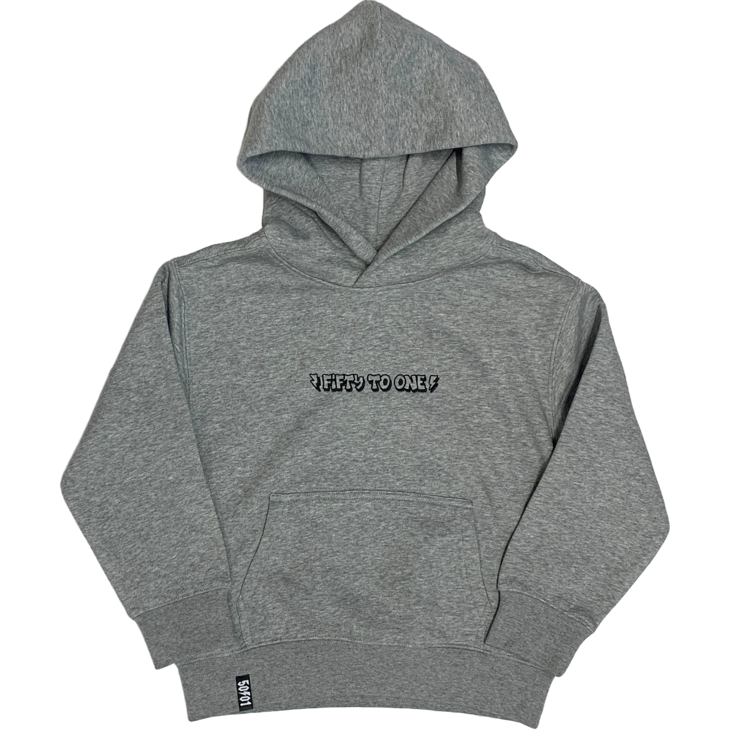 50to01 YOUTH - BUBBLE LETTER HOODIE GREY
