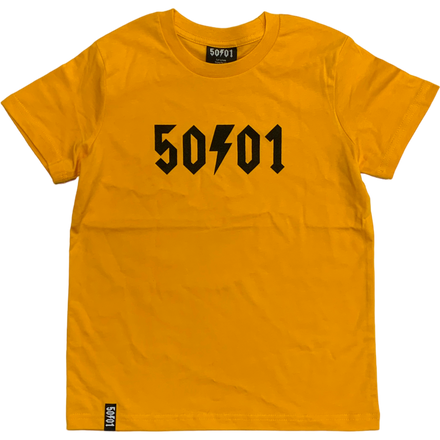 50to01 YOUTH - LOGO T-SHIRT GOLD / BLACK