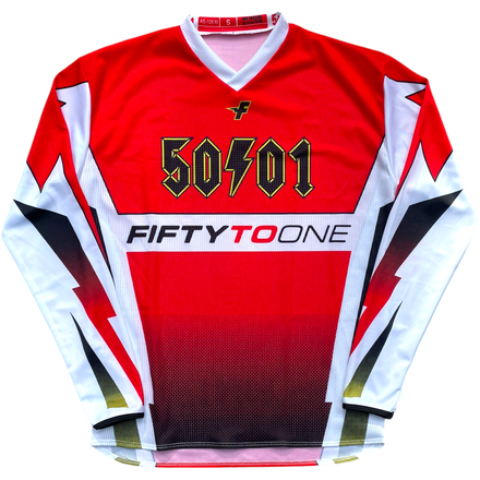 50to01 - FACTORY MTB LONGSLEEVE JERSEY WHITE / RED