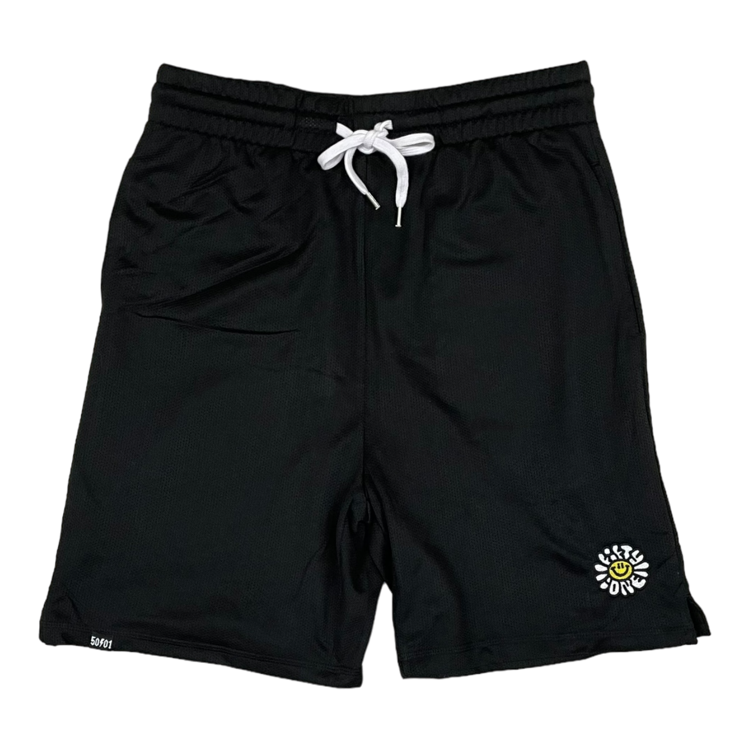 50to01 - FLOWER COURT SHORTS BLACK