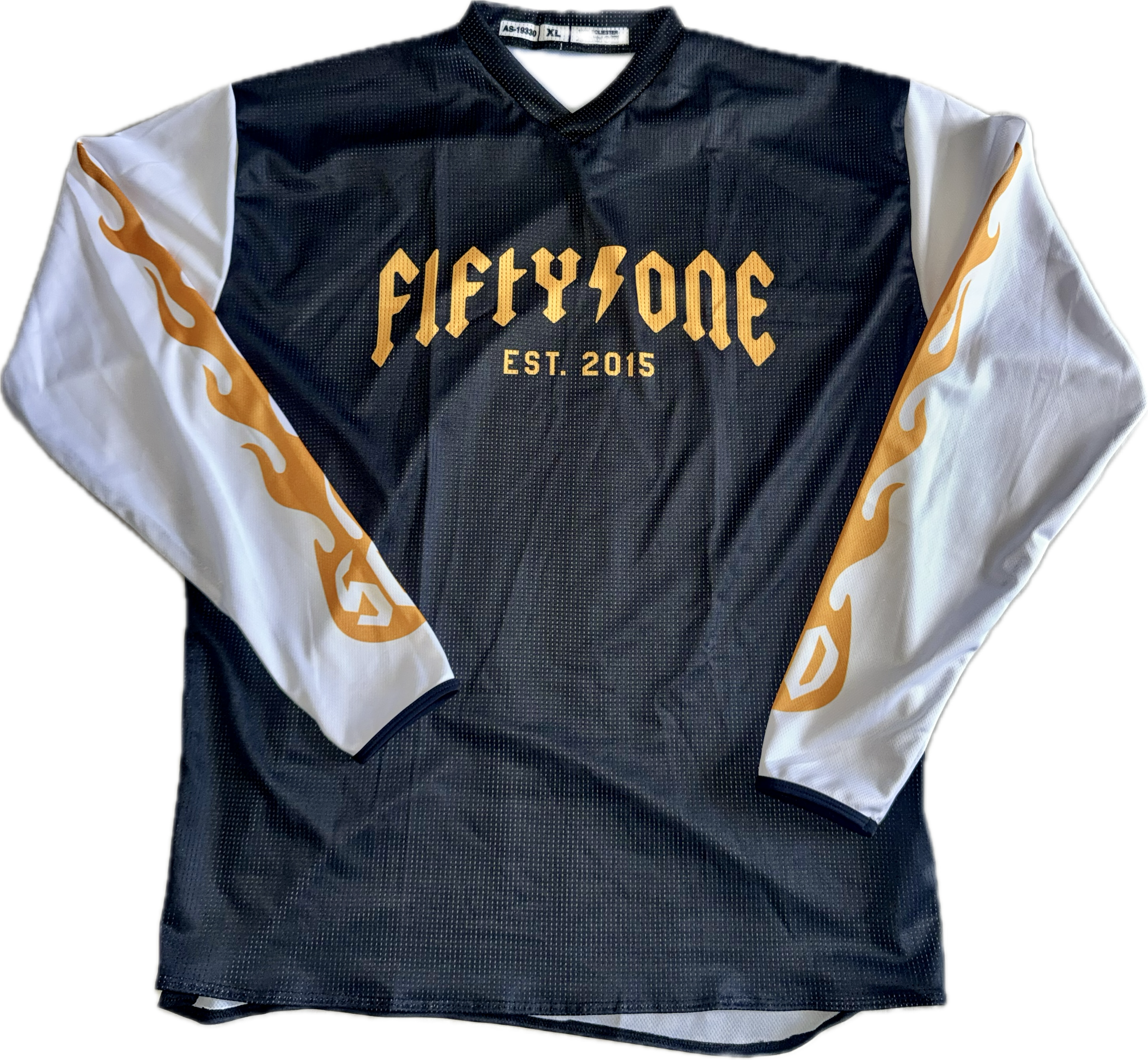 50to01 - FIREBALL MTB LONGSLEEVE JERSEY BLACK, ORANGE AND WHITE