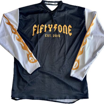 50to01 - FIREBALL MTB LONGSLEEVE JERSEY BLACK, ORANGE AND WHITE