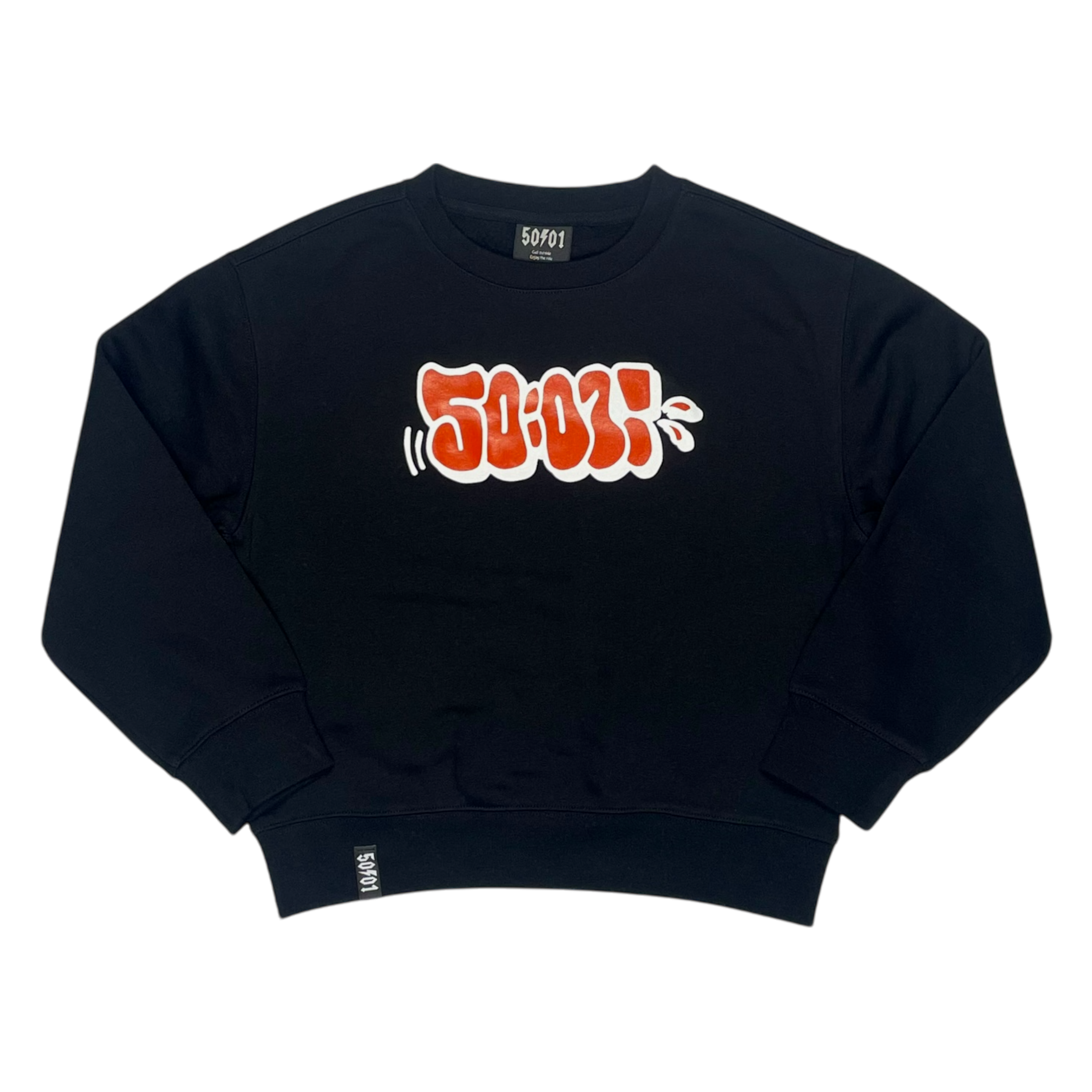 50to01 YOUTH - THROW-UP SWEATSHIRT BLACK