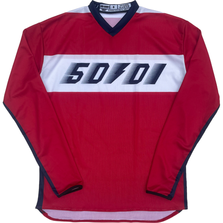50to01 YOUTH - HIGHLINE MTB LONG SLEEVE JERSEY RED / NAVY