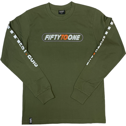 50to01 - RACER LONGSLEEVE T-SHIRT ARMY