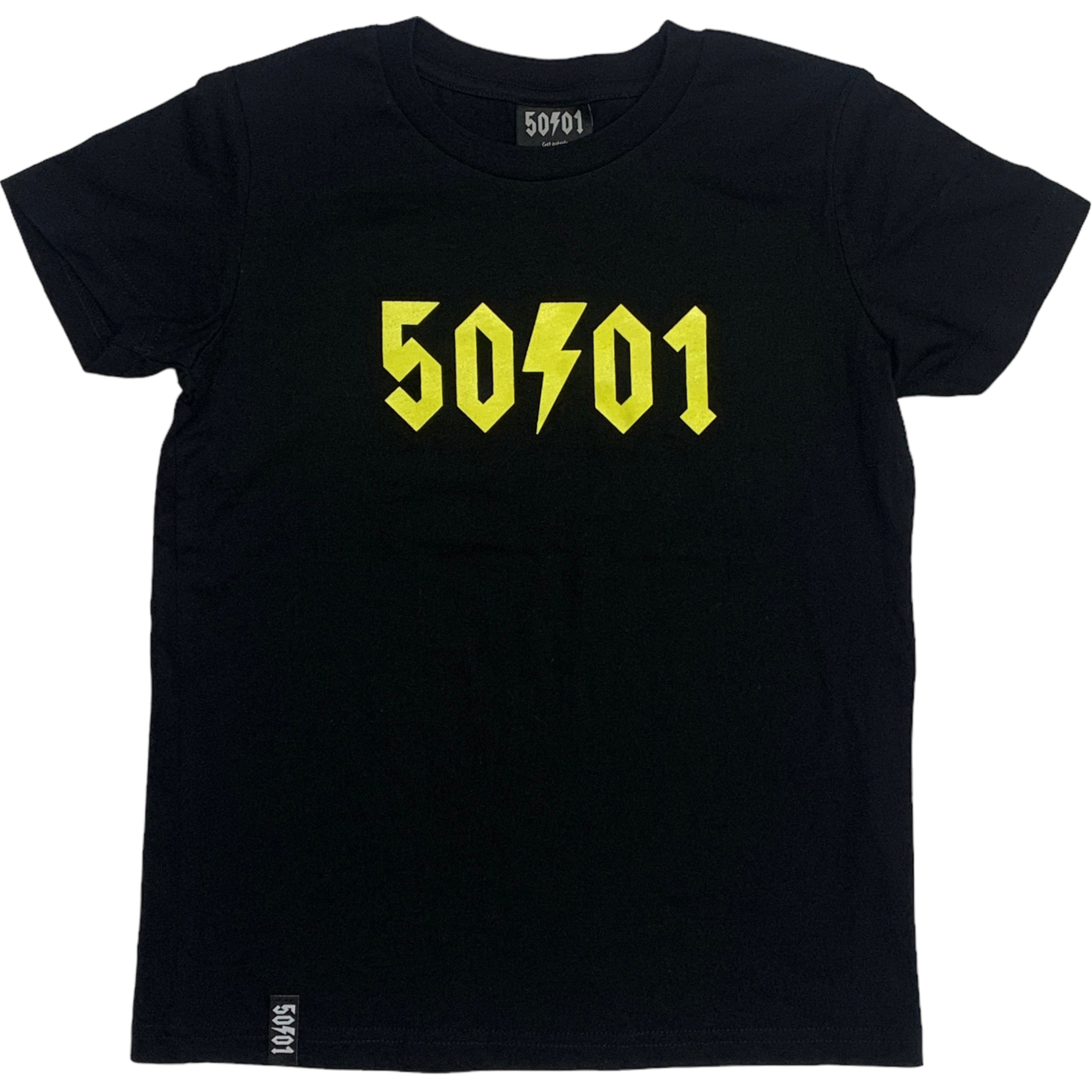 50to01 YOUTH - LOGO T-SHIRT BLACK / YELLOW