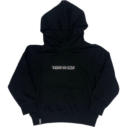 50to01 YOUTH - BUBBLE LETTER HOODIE BLACK