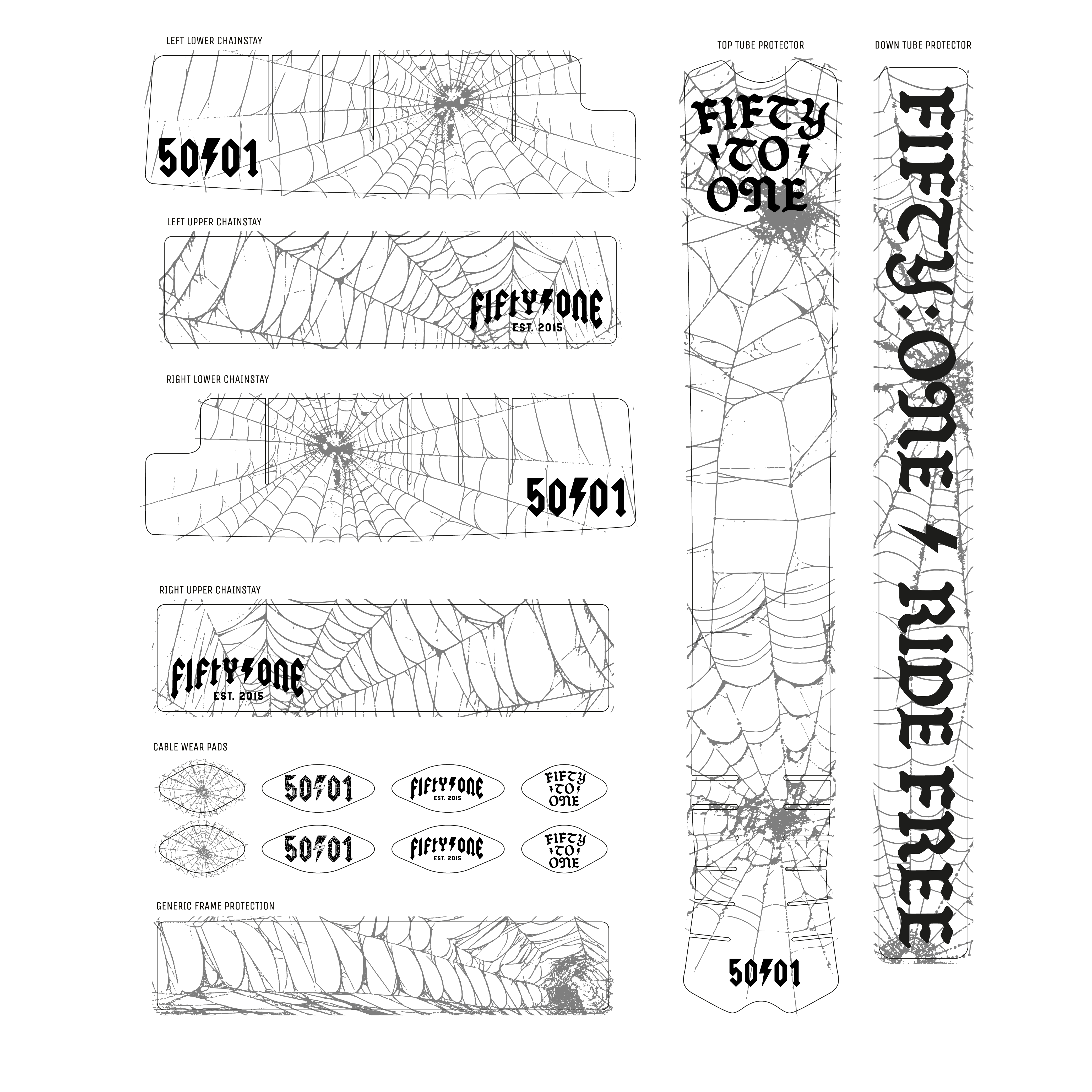 50to01 - WEB DECAL KIT CLEAR / BLACK