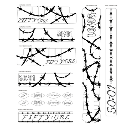 50to01 - BARBED WIRE DECAL KIT CLEAR / BLACK