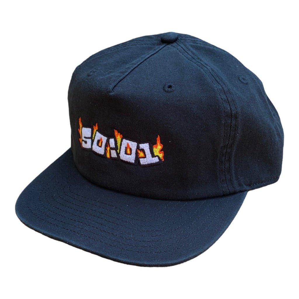 50to01 - FLAME LETTER 5-PANEL BLACK