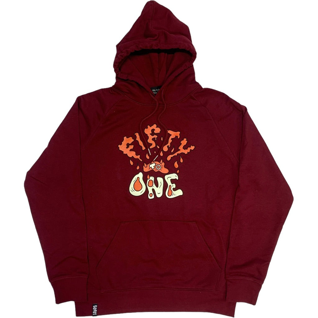 50to01 - DRIBBLA HOODIE BURGUNDY
