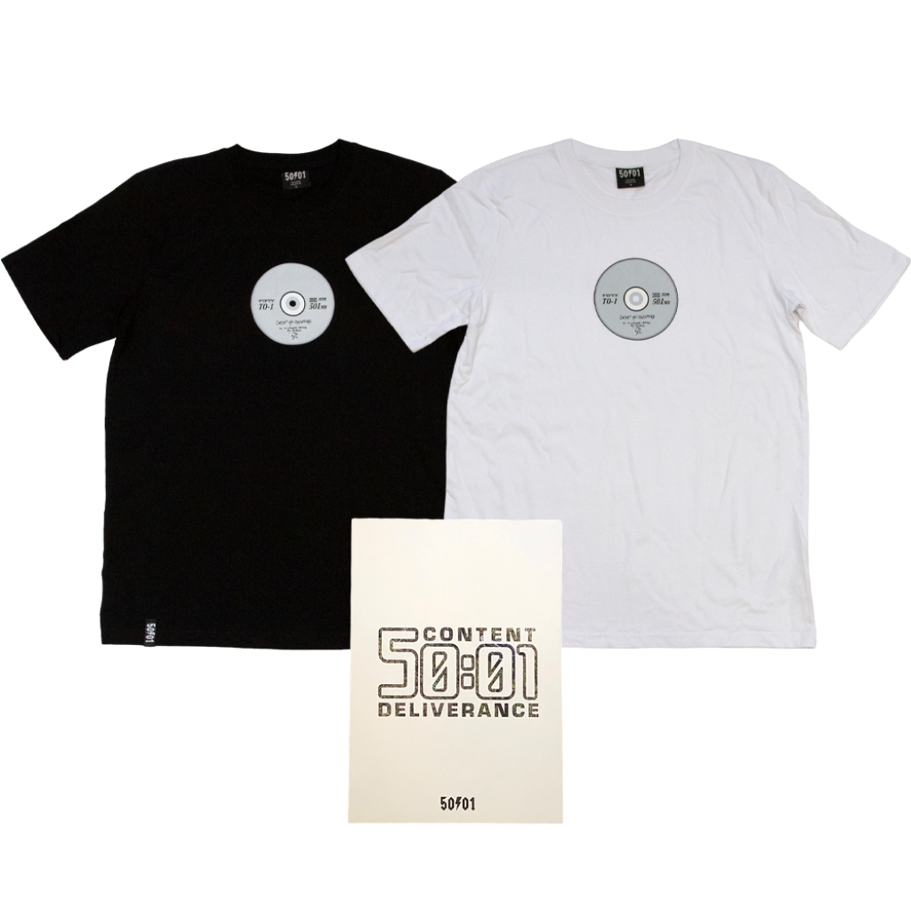 50to01 - Content and Deliverance Tee and Book with Enclosed DVD + Stic