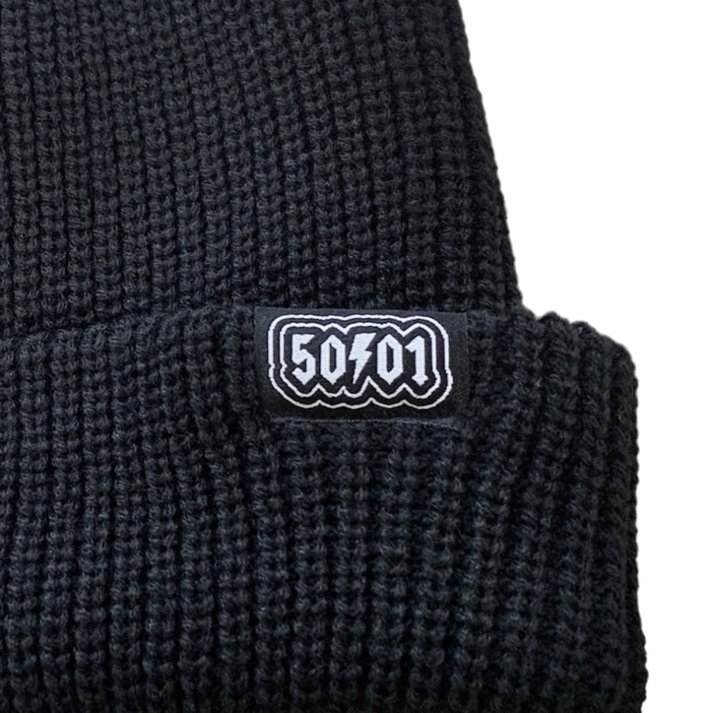 50to01 - LOOSE KNIT BEANIE BLACK